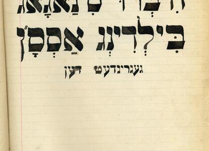 Shaarey Tphiloh Building Association Record Book ("Hebrew Synagogue Building Assn"), 1902. The records are in Yiddish, the language spoken by immigrant Jews of this generation.