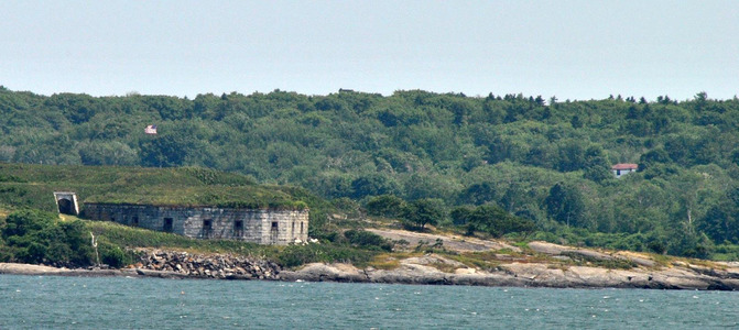House Island in Casco Bay, showing the ruins of some of the fortifications